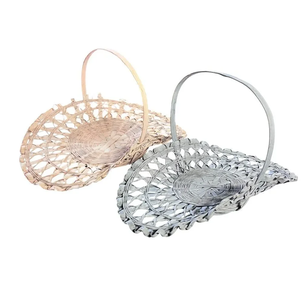 Wicker Flower Gathering Baskets Shabby Chic Set of Two